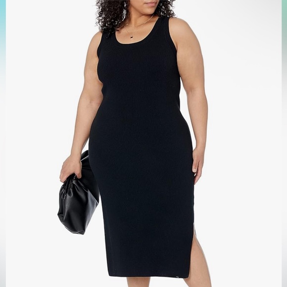 The drop  Black Sleeveless ribbed Dress XXL - Picture 1 of 4